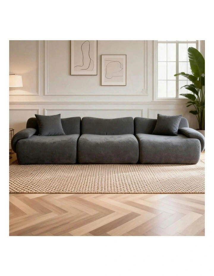 ZAHRA Three Seater Compressed Sofa - Charcoal image 7
