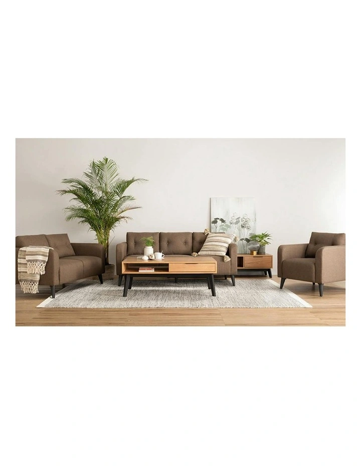 MALTON Entertainment TV Unit 180cm - Natural & Black image 4