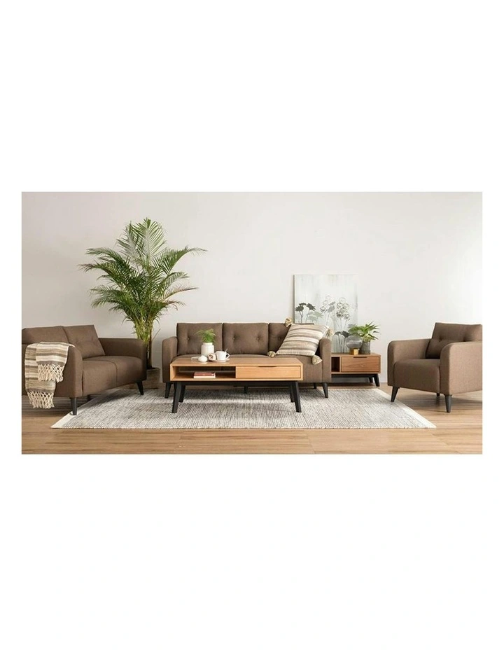 MALTON Entertainment TV Unit 180cm - Natural & Black image 5