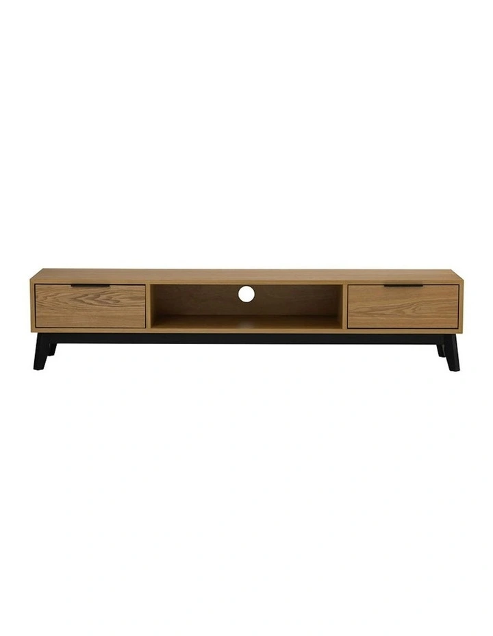 MALTON Entertainment TV Unit 180cm - Natural & Black image 6