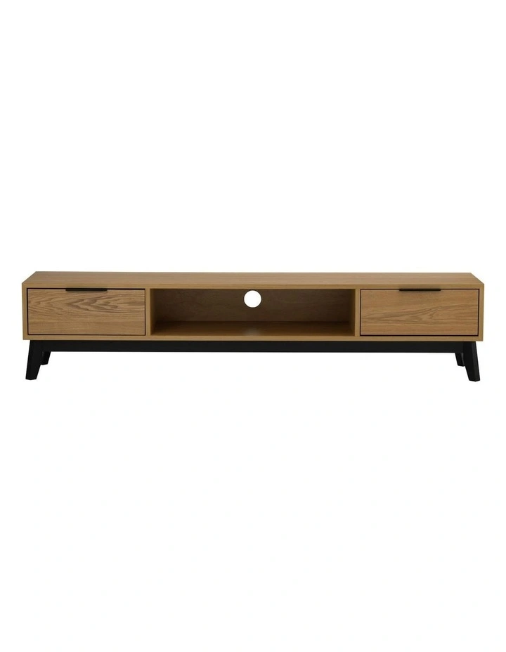 MALTON Entertainment TV Unit 180cm - Natural & Black image 7