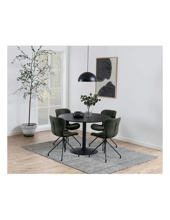TITAN Round Dining Table 110cm - Black image 7