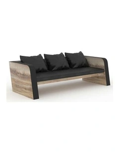 FRANCO Three Seater Sofa - Warm Oak & Black