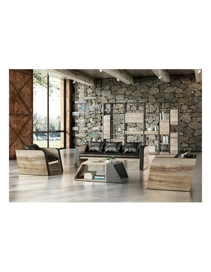 FRANCO Three Seater Sofa - Warm Oak & Black image 5