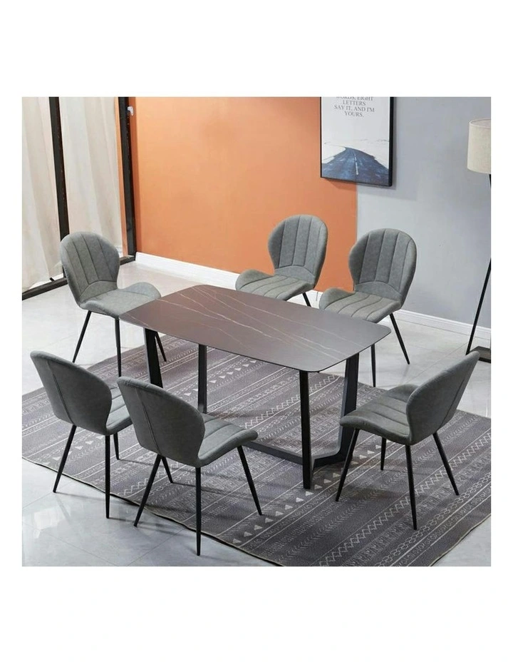YARELI Sintered Stone Dining Table - 180cm - Black image 3