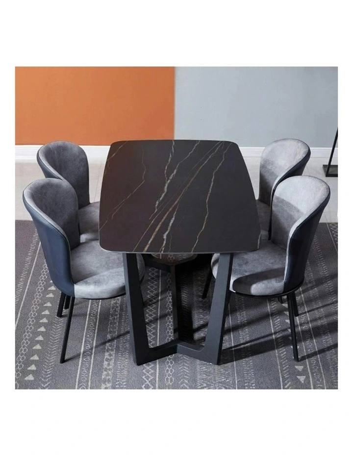 YARELI Sintered Stone Dining Table - 180cm - Black image 4