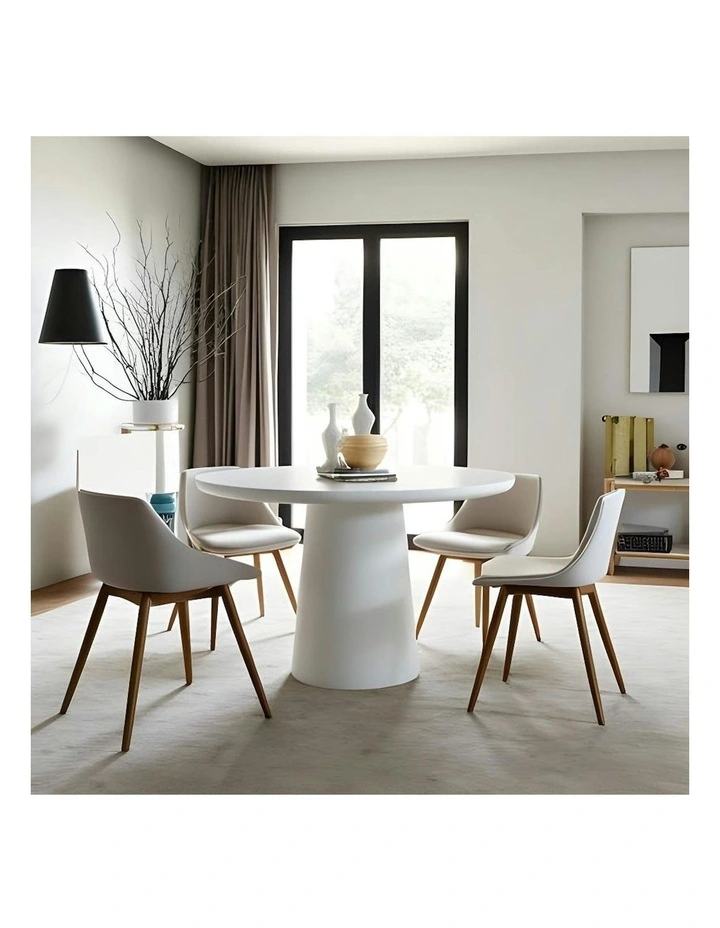 ROCCO Indoor & Outdoor Dining Table 80cm - White Concrete image 3