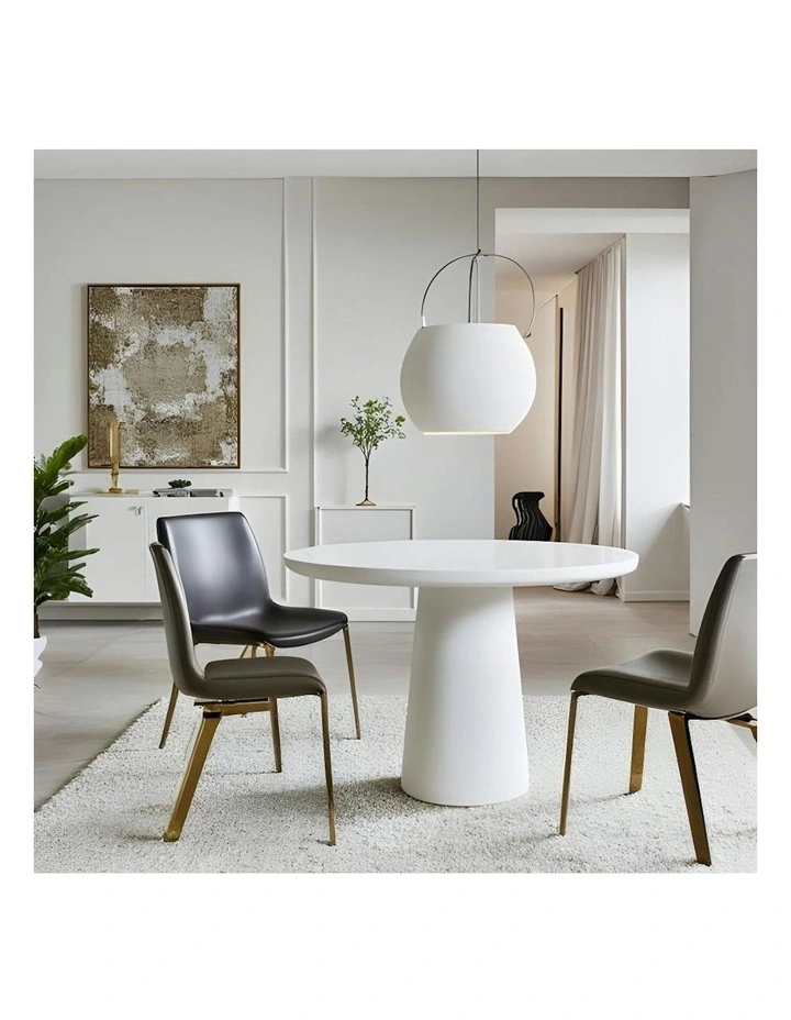 ROCCO Indoor & Outdoor Dining Table 80cm - White Concrete image 4