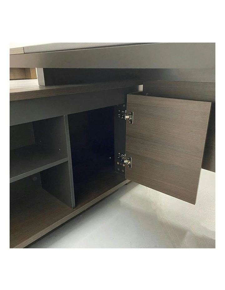 Carter Executive Office Desk Left Return - 180cm - Coffee & Grey image 2