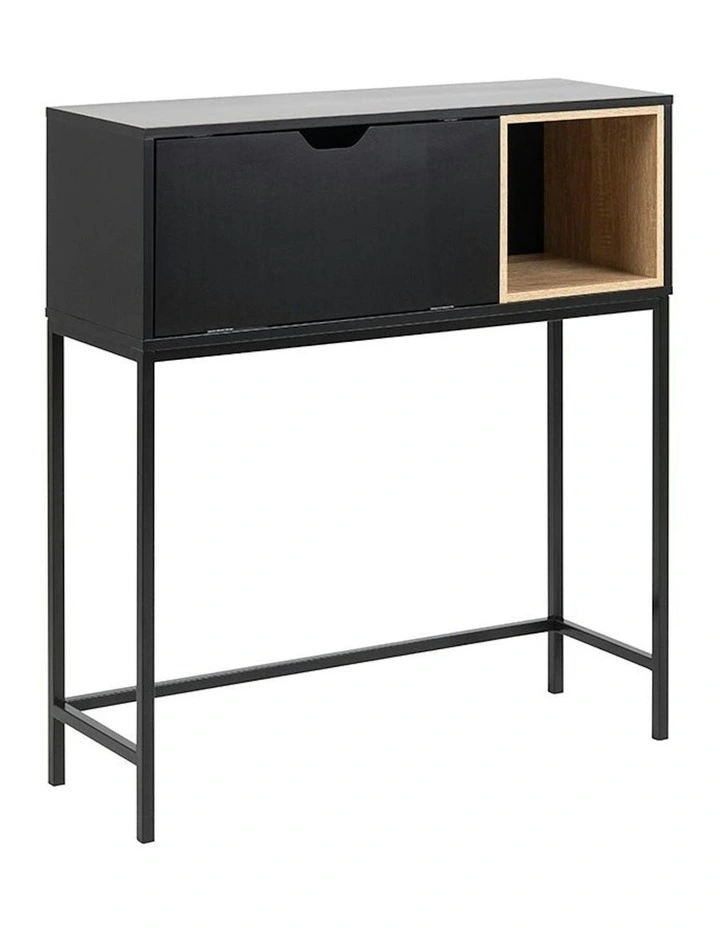 BATLEY Study Desk Console 91.5cm - Black & Natural image 1