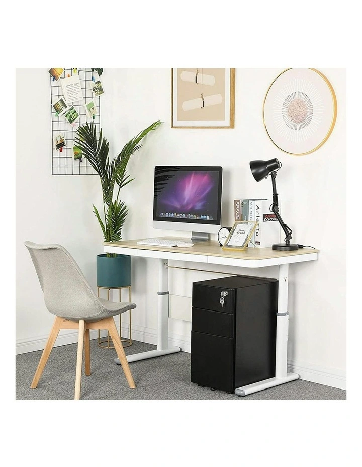 MARLO 3 Drawer Slim Mobile Pedestal Cabinet - Black image 2