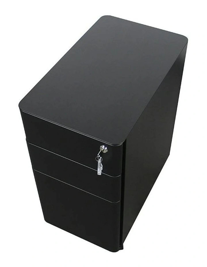 MARLO 3 Drawer Slim Mobile Pedestal Cabinet - Black image 5