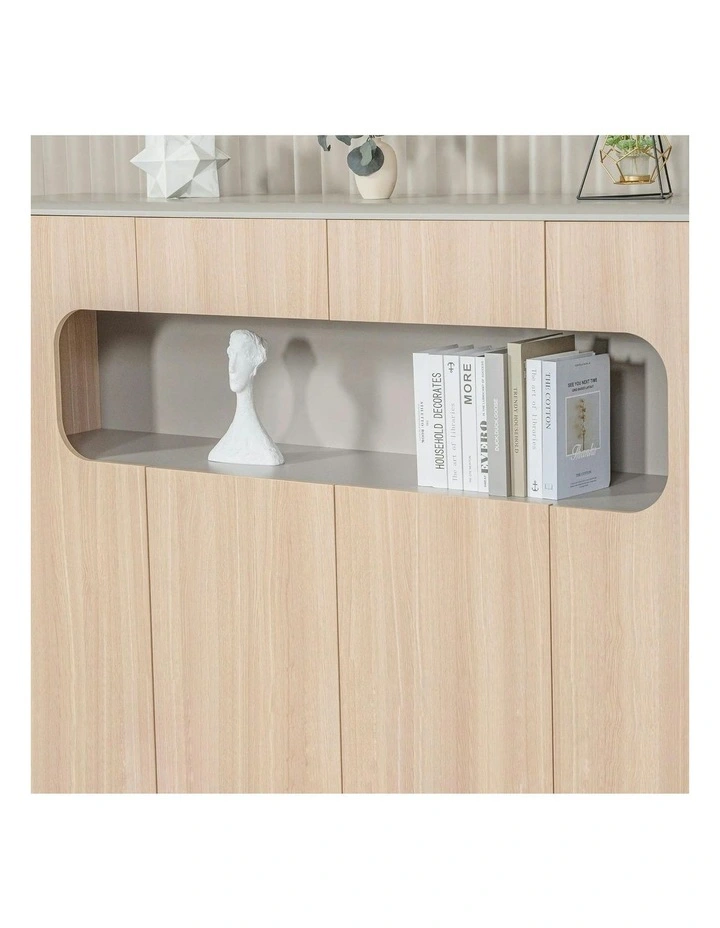 ORBAN 200cm Credenza Display Unit  Oak - 110cm High image 6