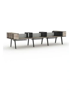 ARTO 6 Person Workstation Double Sided 5.0M - Warm Oak & Black