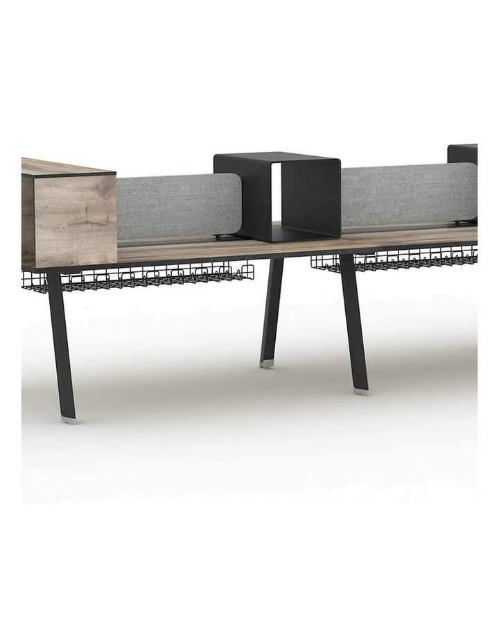 ARTO 6 Person Workstation Double Sided 5.0M - Warm Oak & Black image 6