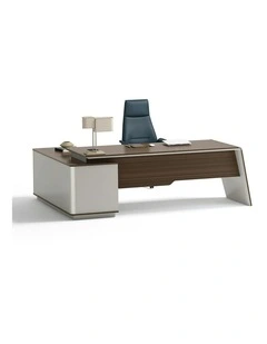 ANDERS Executive Desk Reversible Return 2.2M - Hazelnut & Beige