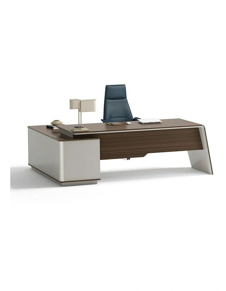 ANDERS Executive Desk Reversible Return 2.2M - Hazelnut & Beige image 1