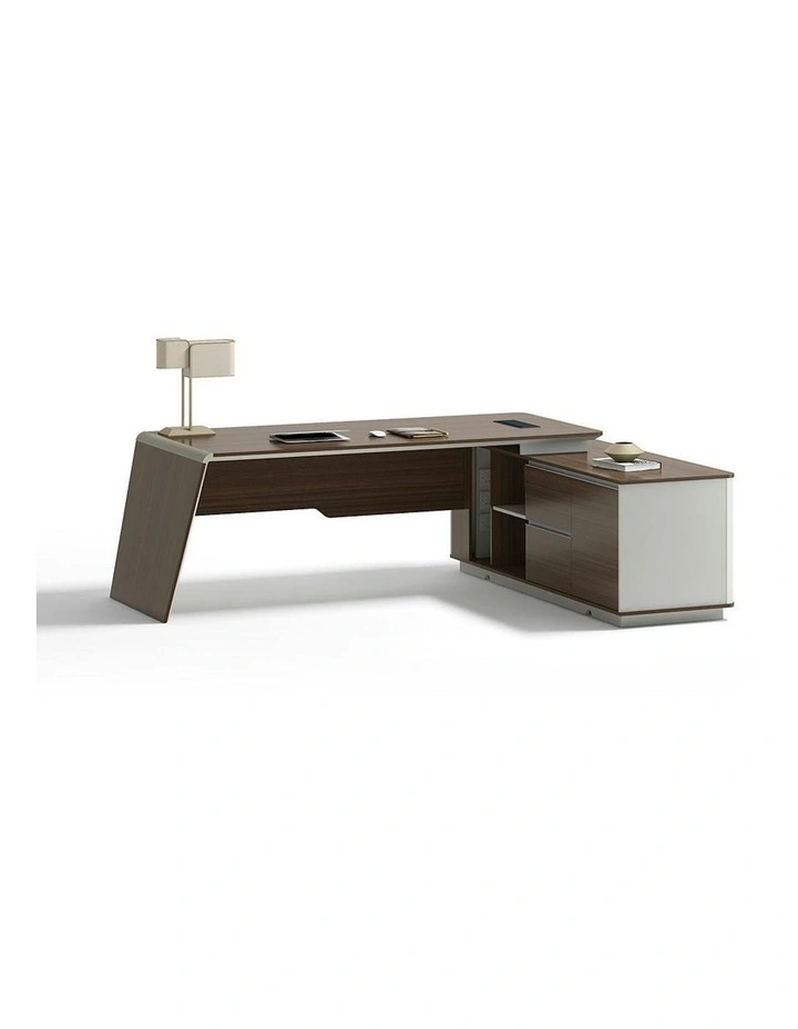 ANDERS Executive Desk Reversible Return 2.2M - Hazelnut & Beige image 3