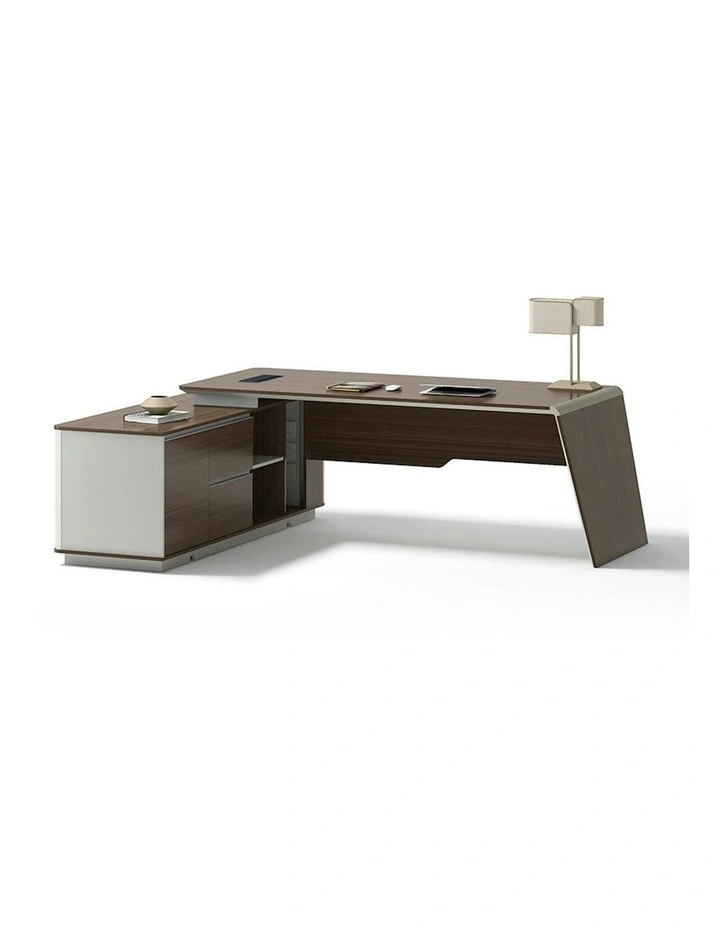 ANDERS Executive Desk Reversible Return 2.2M - Hazelnut & Beige image 4