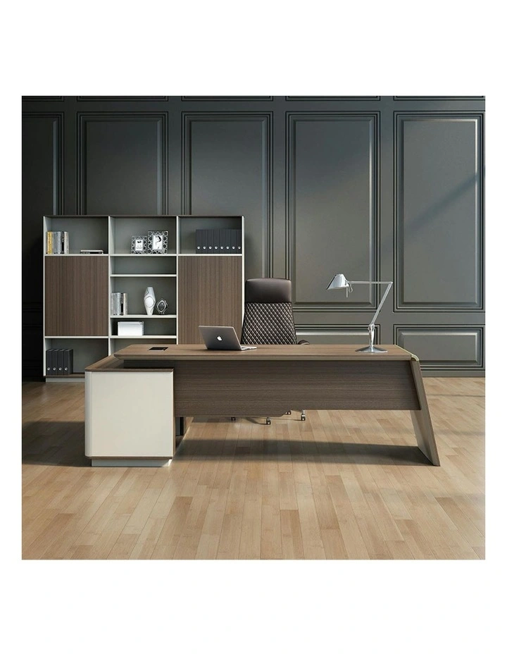 ANDERS Executive Desk Reversible Return 2.2M - Hazelnut & Beige image 6