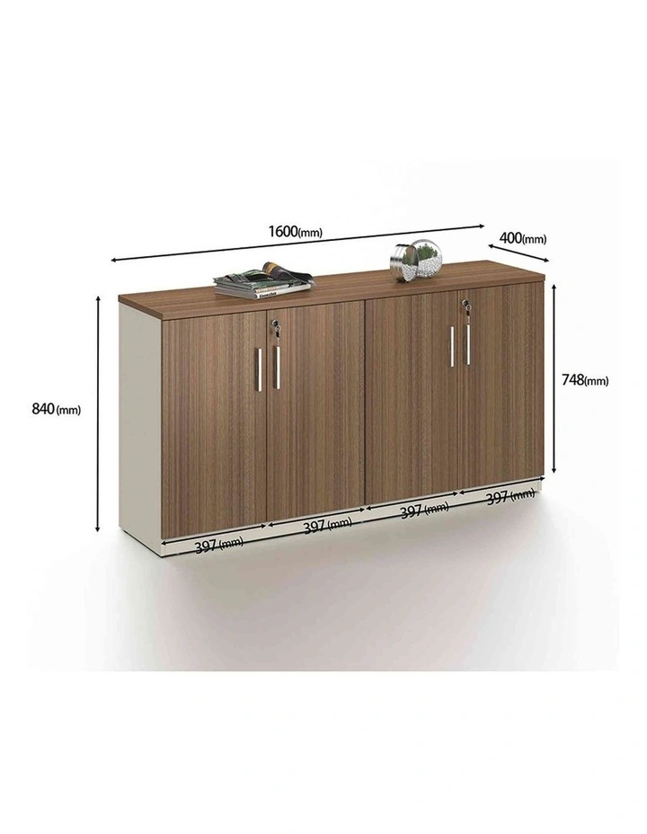 ANDERSON Credenza Cabinet 160cm - Hazelnut & Beige image 4