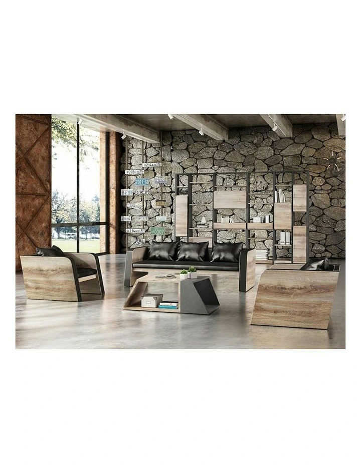 FRANCO Coffee Table 140 cm - Warm Oak & Black image 2