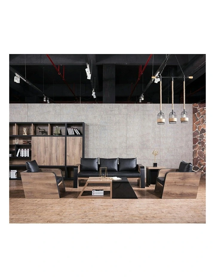 FRANCO Coffee Table 140 cm - Warm Oak & Black image 4