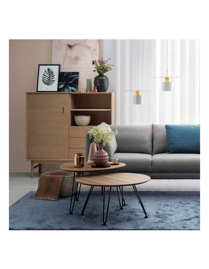 CORWIN Round Coffee Table 70cm - Walnut image 2