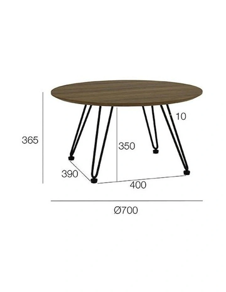 CORWIN Round Coffee Table 70cm - Walnut image 5