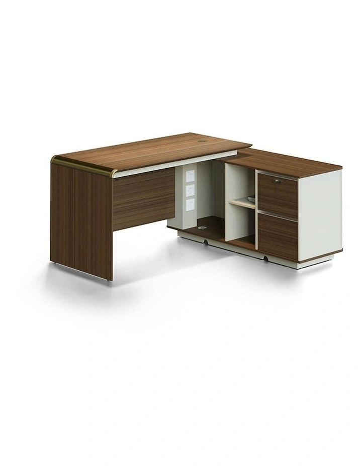 ANDERSON Executive Desk 1.6M Reversible - Hazelnut & Beige image 3