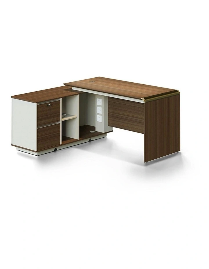 ANDERSON Executive Desk 1.6M Reversible - Hazelnut & Beige image 4