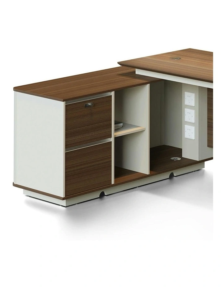 ANDERSON Executive Desk 1.6M Reversible - Hazelnut & Beige image 5