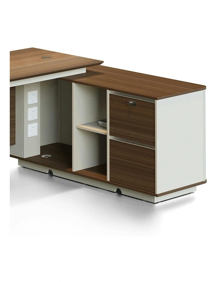 ANDERSON Executive Desk 1.6M Reversible - Hazelnut & Beige image 6