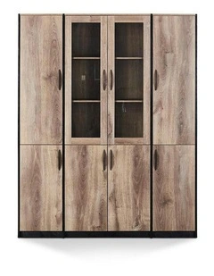 REGGIE Display Unit 160cm - Warm Oak & Black