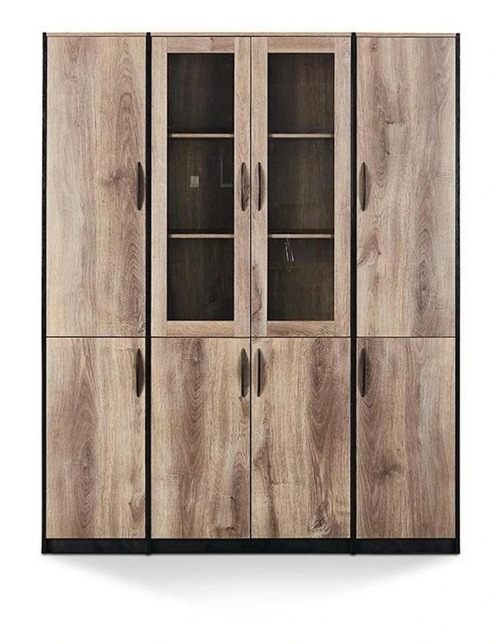 REGGIE Display Unit 160cm - Warm Oak & Black image 1