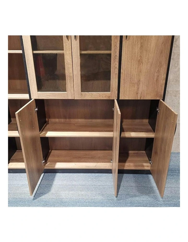 REGGIE Display Unit 160cm - Warm Oak & Black image 4