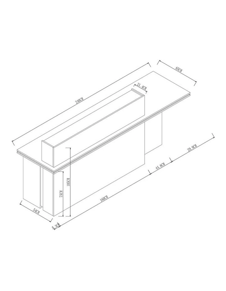 JARIN Reception Desk 2.4M Left Panel - Carbon Grey & White Colour image 2