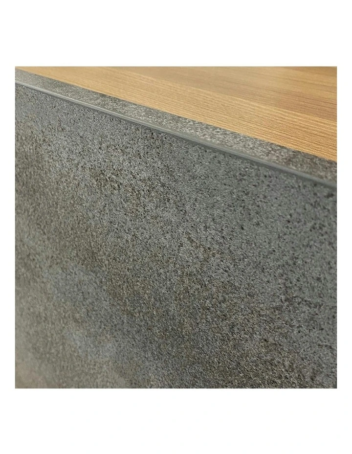 JARIN Reception Desk 2.4M Left Panel - Carbon Grey & White Colour image 3