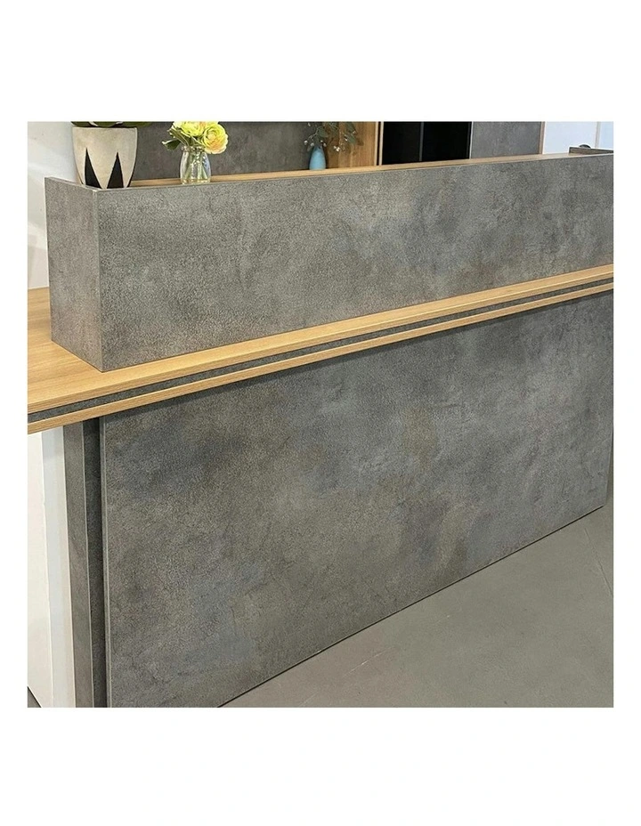 JARIN Reception Desk 2.4M Left Panel - Carbon Grey & White Colour image 6