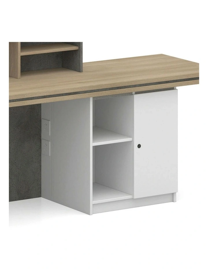JARIN Reception Desk 2.4M Left Panel - Carbon Grey & White Colour image 7