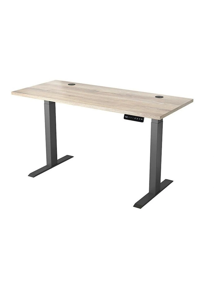 ALVIS Standing Desk with Lift 1.5M - Warm Oak & Black image 1