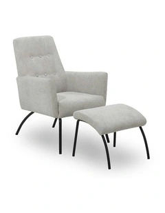 FOXTON Leisure Chair with Ottoman - Grey