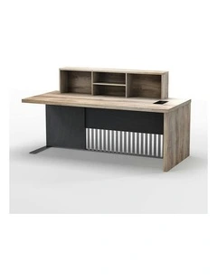 AFTAN Reception Desk Right Panel 180cm - Warm Oak & Black