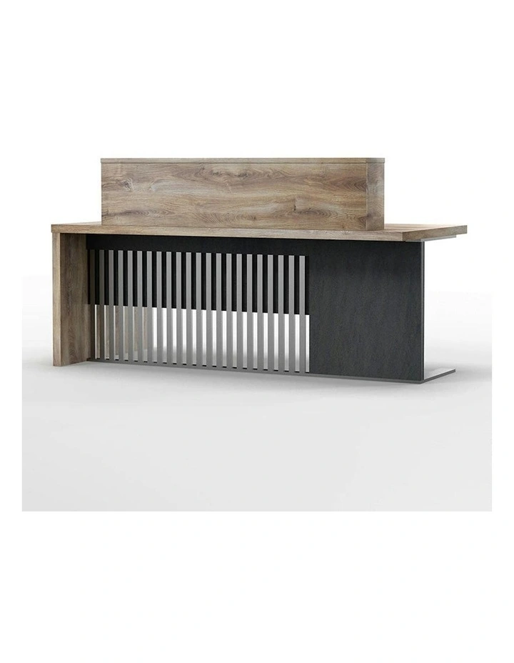 AFTAN Reception Desk Right Panel 180cm - Warm Oak & Black image 2