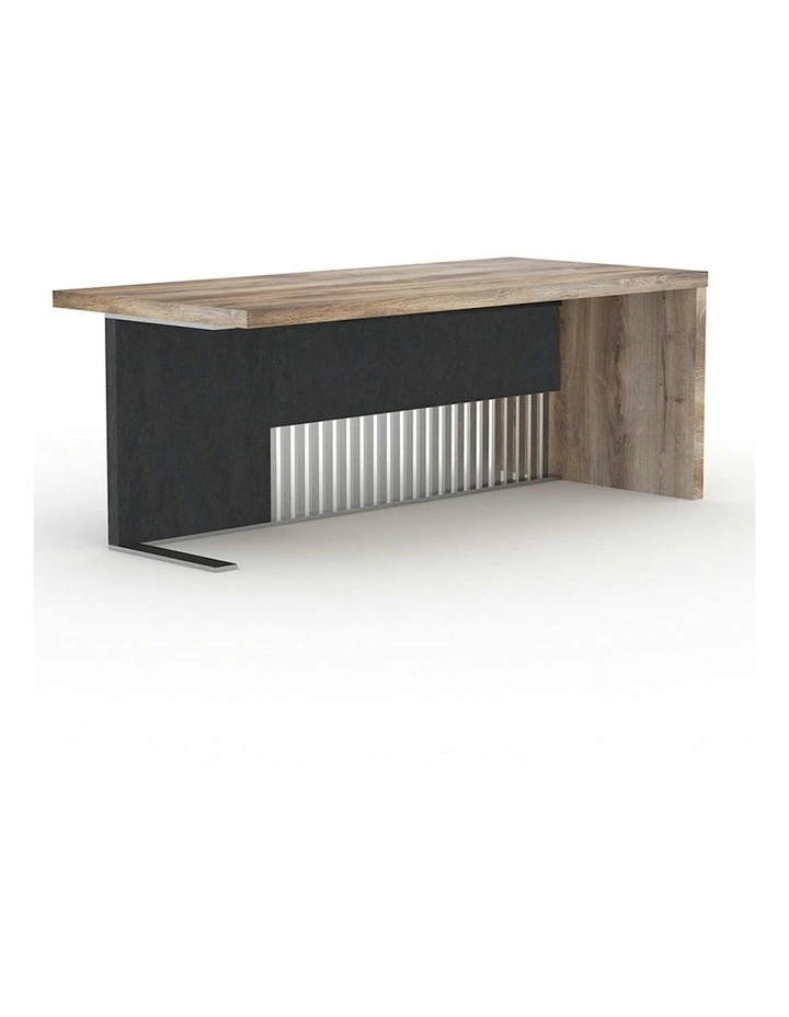 AFTAN Reception Desk Right Panel 180cm - Warm Oak & Black image 3