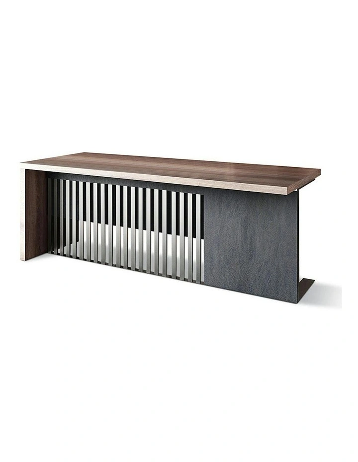 AFTAN Reception Desk Right Panel 180cm - Warm Oak & Black image 4