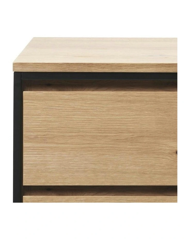 RIVOLI Chest of 3 Drawers - Natural Oak / Black image 2