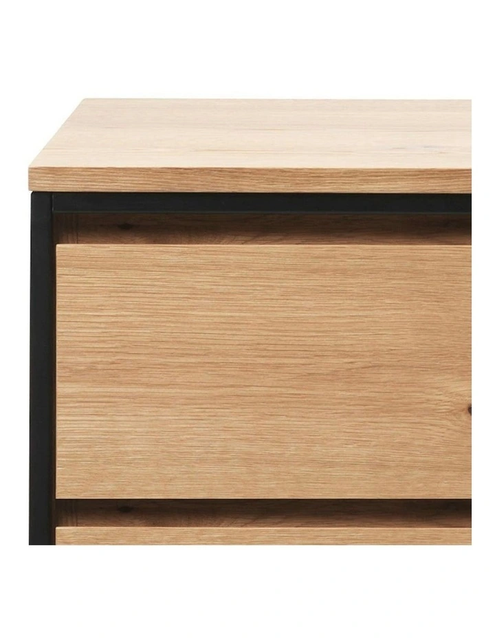 RIVOLI Chest of 3 Drawers - Natural Oak / Black image 4