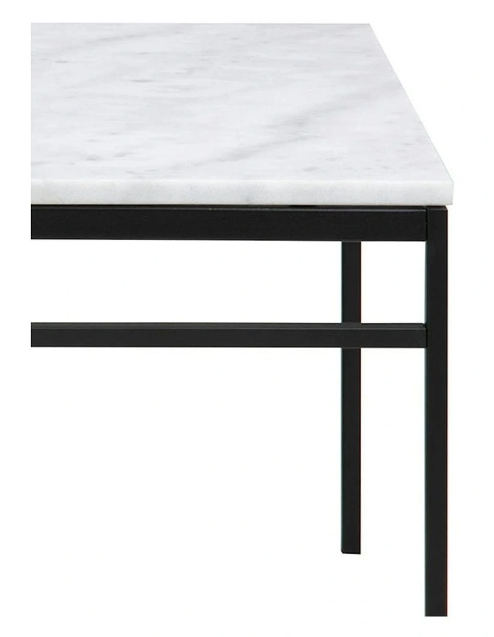 DARIEN Marble Coffee Table 115cm - White & Black image 4