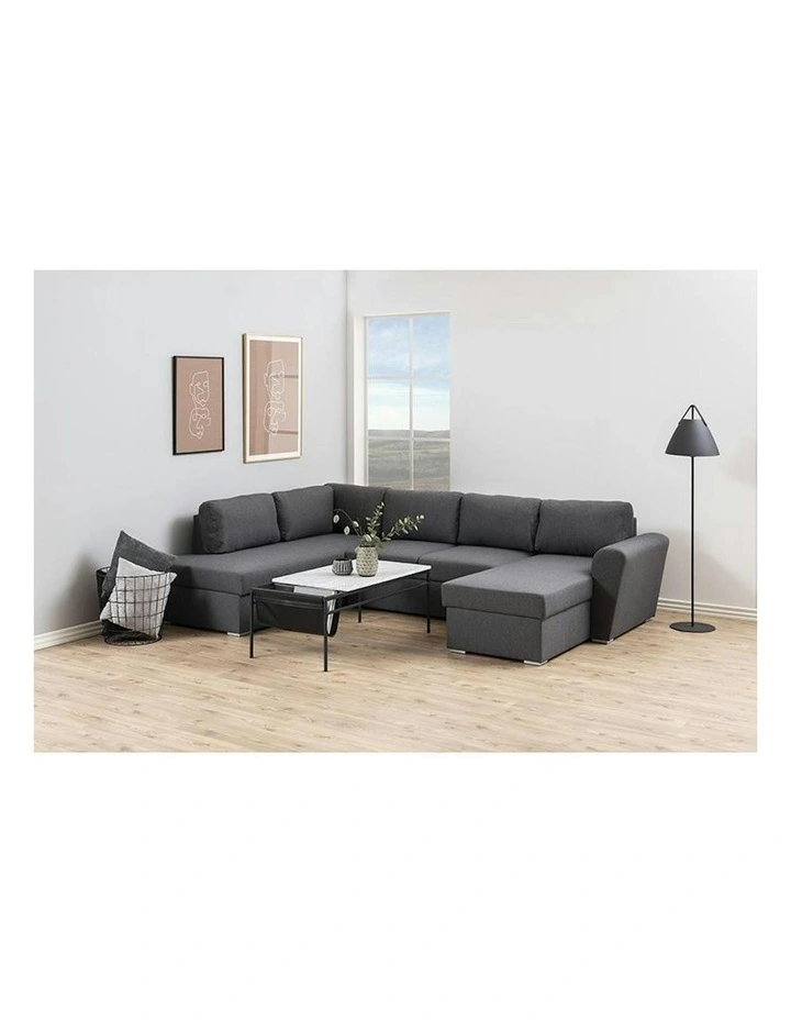 DARIEN Marble Coffee Table 115cm - White & Black image 5